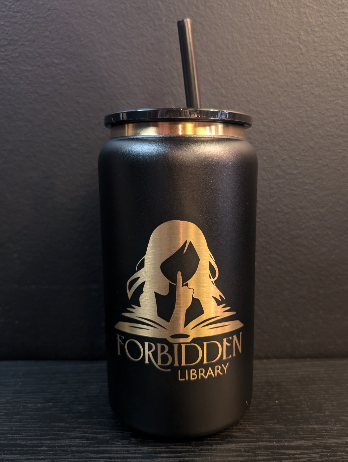 Forbidden Library Tumblr w/ Straw 16oz