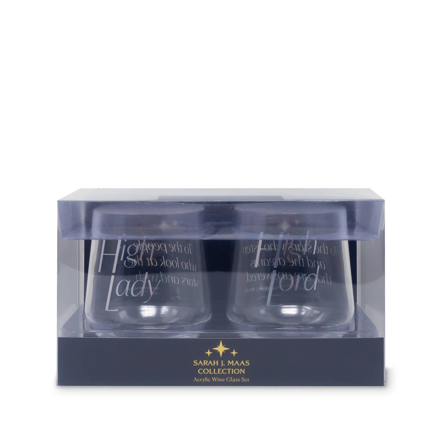 Acrylic Stemless Wine Glass Set, Night Court