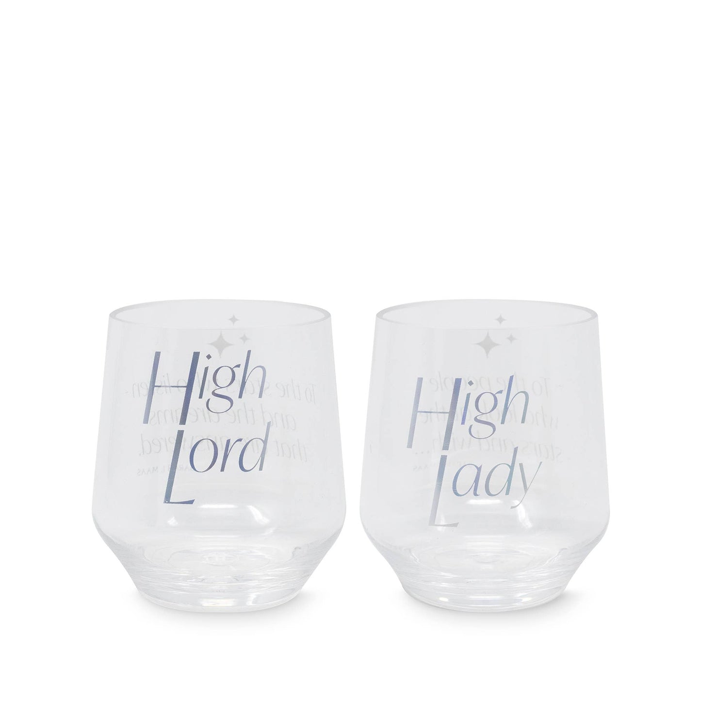 Acrylic Stemless Wine Glass Set, Night Court