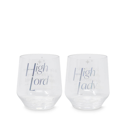 Acrylic Stemless Wine Glass Set, Night Court