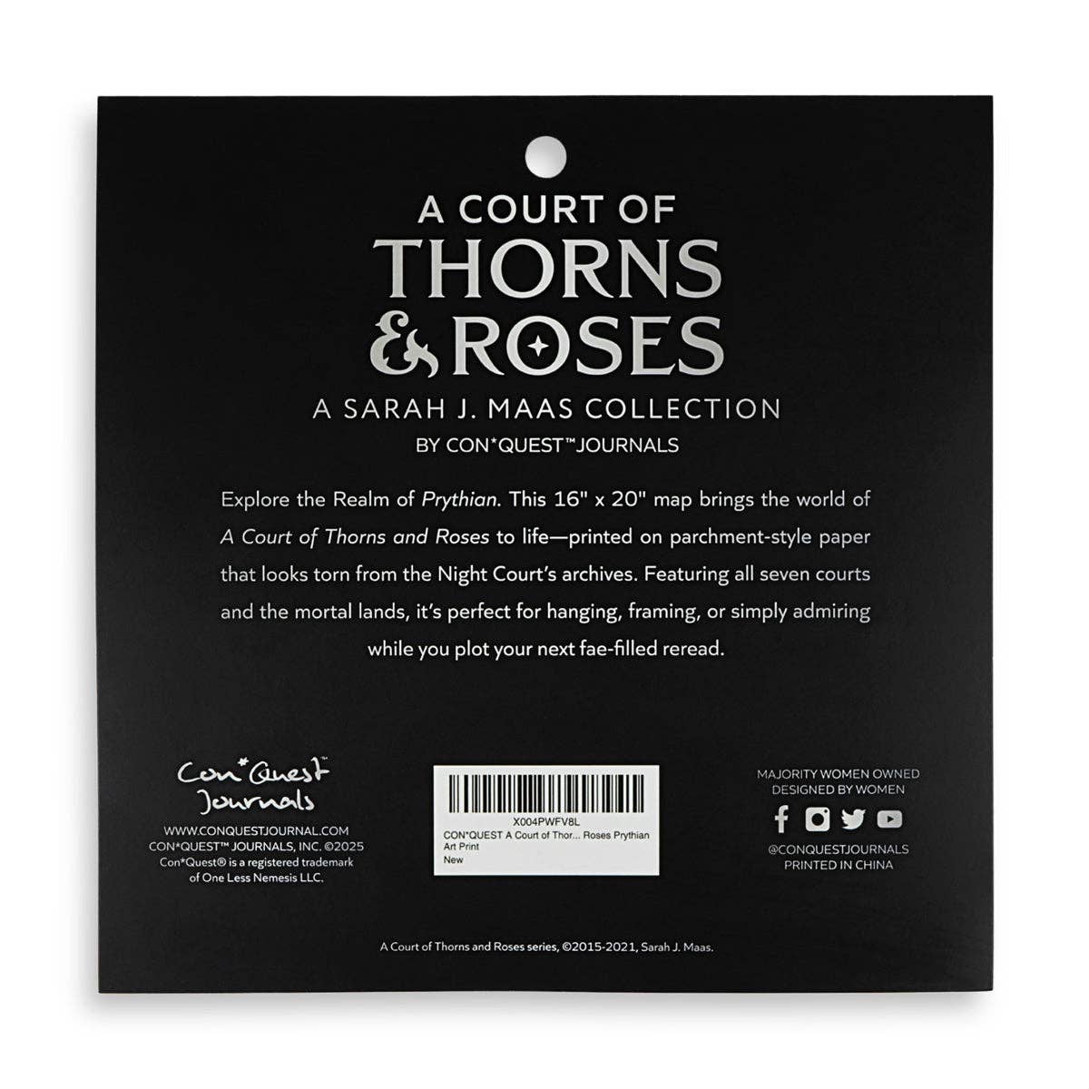 A Court of Thorns and Roses: Prythian World Map (16'' x 20'')